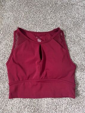BuffBunny Maroon Keyhole long line sports bra